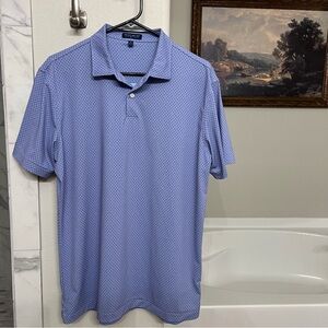 Peter Millar Blue Patterned Polo Shirt